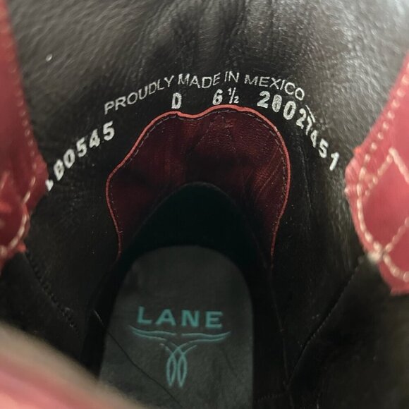 Lane SENITA FALLS Womens Cowboy Bootie 6.5 Red Fringe Western Cowgirl Boots - Picture 9 of 11